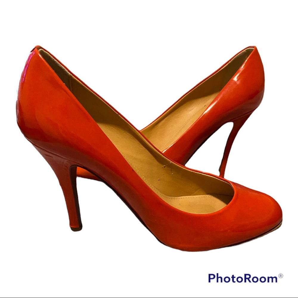 J. Crew patent leather red/orange heels